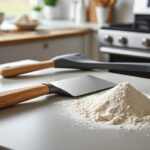 découvrez notre raclette à farine et brosse de four pour un nettoyage efficace et sécurisé de vos équipements de cuisson.